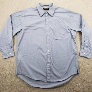 Botany 500 Shirt Mens 16.5 32/33 Blue Long Sleeve Button Up‎